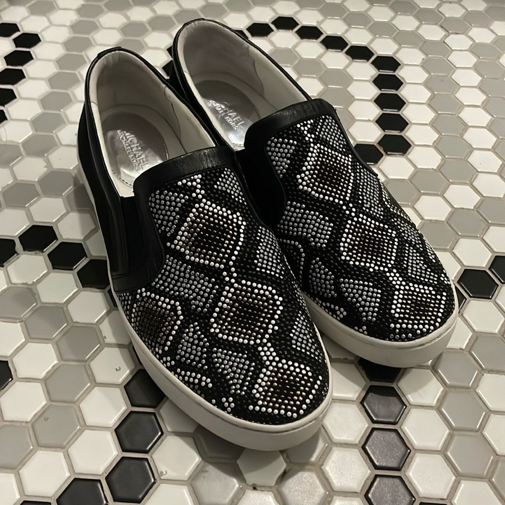 Michael Michael Kors Women's Leo Slip On Sneaker Beaded 8.5